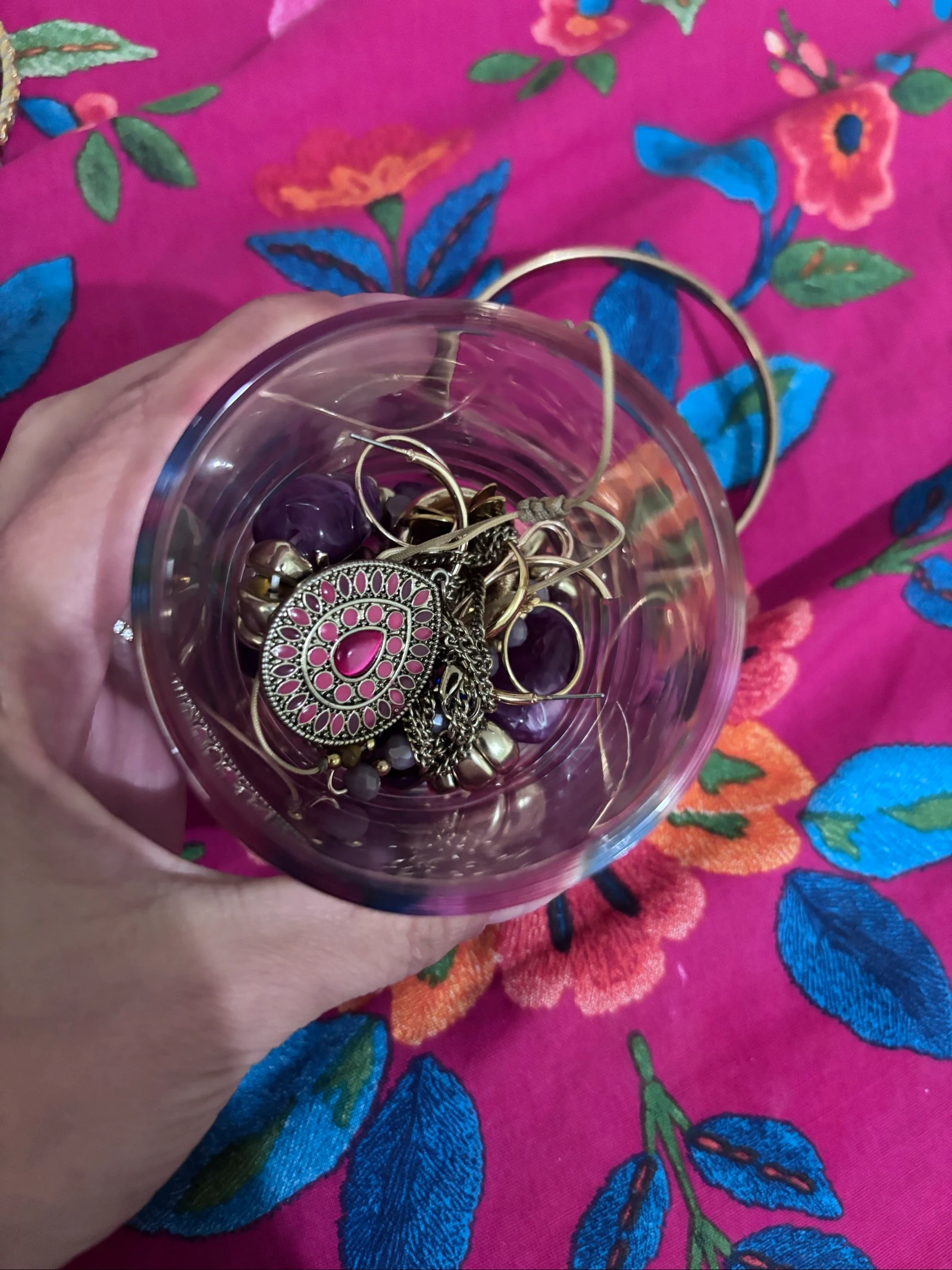 Pot jarre à bijoux mystère doré 